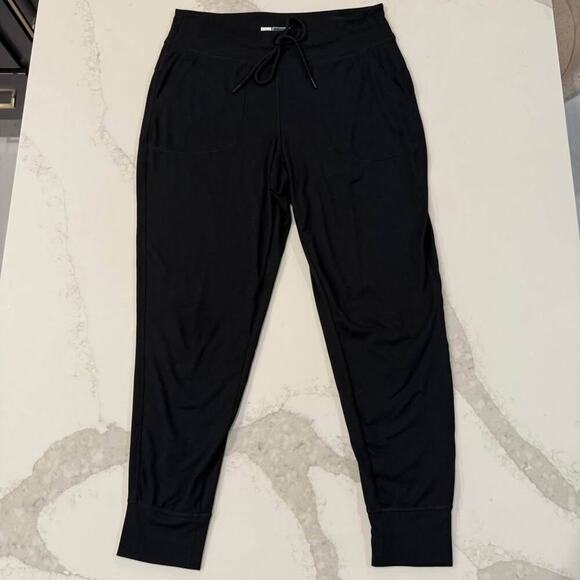 Lole High Rise Knit Jogger Sweatpants Women's Medium Black Drawstring Pockets - Picture 1 of 7